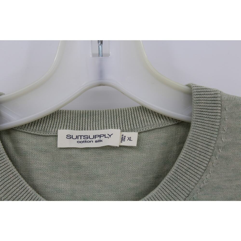 Suitsupply Cotton Silk Knit Shirt Size XL Gren Gray Short Sleeves - Picture 4 of 8